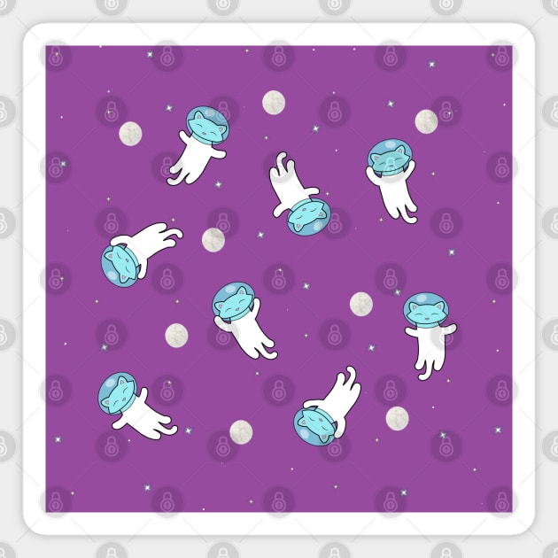 Cute cats in space Magnet by Purrfect